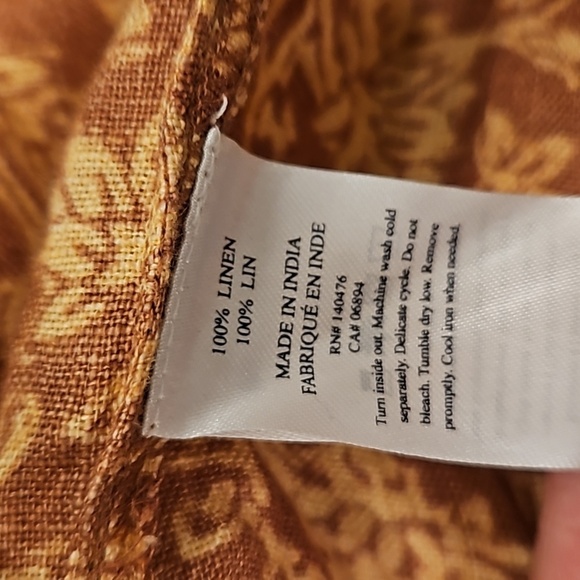 💕FAHERTY💕 Ashley Linen Dress ~ Bronze Riviera Floral XS NWT - Picture 16 of 16